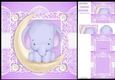 Gorgeous Purple Watercolour Elephant On the moon 8x8 Mini Kit
