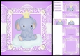 Gorgeous Purple Watercolour Elephant On A Cloud 8x8 Mini Kit