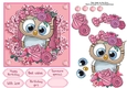 Pretty In Pink Flowers Owl 6x6