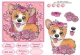 Pretty In Pink Flowers Corgi 6x6