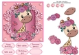 Pretty In Pink Flowers Giraffe 6x6