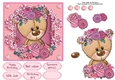 Pretty In Pink Flowers Bear 6x6
