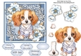 Gorgeous Cavalier With Blue Festive Flowers 6x6
