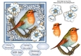 Gorgeous Robin With Blue Festive Flowers 6x6