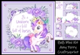Beautiful Unicorn With Purple Flowers 8x8 Mini Kit