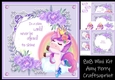 Beautiful Unicorn With Purple Flowers 2 8x8 Mini Kit