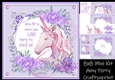 Beautiful Unicorn With Purple Flowers 2 8x8 Mini Kit