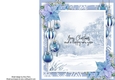 Beautiful Blue Floral & Bauble Insert 8x8