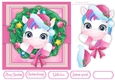Cute Festive Unicorn In Wreath 7x7