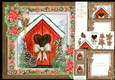 Beautiful Watercolour Christmas Bird House 8x8 Mini Kit