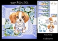 Cute King Charles/Cavalier With Blue Flowers 7x7 Mini Kit