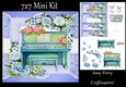 Vintage Piano With Blue Flowers 7x7 Mini Kit