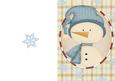 Ready Made Blue Snowman in Oval Frame