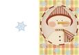 Ready Made Snowman Red Pinstripe in Oval Frame