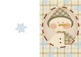 Ready Made Green Check Snowman in Oval Frame