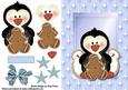 Cute Penguin with Cookies in Blue Star Frame