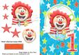 1st Birthday Clown on Star Backing Paper