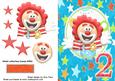 2nd Birthday Clown on Star Backing Paper