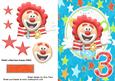 3rd Birthday Clown on Star Backing Paper