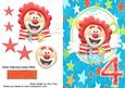 4th Birthday Clown on Star Backing Paper