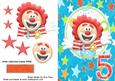 5th Birthday Clown on Star Backing Paper