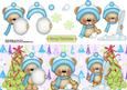 3 Snuggly Snow Bears Long Card