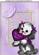 Lovely Dog with Lilac Bows & Heart A4
