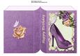 Lovely Purple Shoe with Roses Book Card