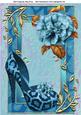 Beautiful Blue Shoe with Flowers A4