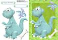 Big Blue Dinosaur in Green Spotty Frame