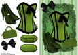 Beautiful Green Corset, Shoe's & Handbag