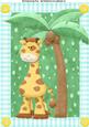 Lovely Tall Giraffe with Palm Tree A4