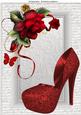 Beautiful Red Shoe with Red Rose's A4