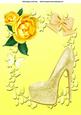Beautiful Yellow Glitter Shoe with Yellow Rose's A4