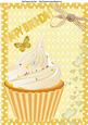Lovely Caramel Happy Birthday Cupcake A4