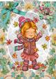 Lovely Little Girl Playing in the Leaf's A4