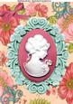 Beautiful Pink & Green Cameo A4
