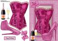 Beautiful Deep Pink Corset, Shoe & Champagne