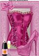 Beautiful Deep Pink Corset, Shoe & Champagne A4