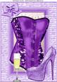 Beautiful Purple Corset with Shoe & Glass of Champagne A4