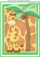 Lovely Tall Giraffe in Green Chunky Frame A4