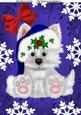 Adorable Fluffy Puppy with Dark Blue Santa Hat A4