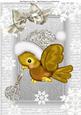 Lovely Christmas Bird with Glitter Bauble & Glitter Hat A4