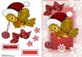Lovely Christmas Bird with Red Glitter Bauble & Red Hat