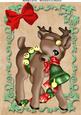 Lovely Brown Reindeer with Green Bell A4