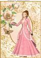 Beautiful Vintage Lady in Pink Ball Gown A4