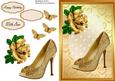 Beautiful Gold Shoe & Gold Rose