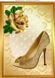 Beautiful Gold Shoe & Gold Rose A4