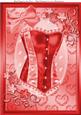 Beautiful Red Corset with Little Red Flowers A4