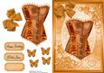 Lovely Bronze Corset with Little Bronze Flowers